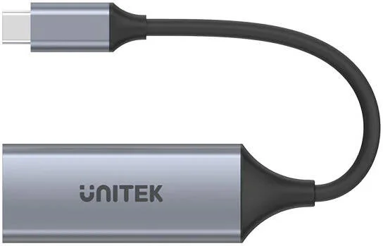 آداپتور USB-C به گیگابیت اترنت یونیتک، سرعت انتقال داده تا 5 گیگابیت در ثانیه، تغذیه از طریق گذرگاه، بدنه آلومینیومی، نصب آسان، خاکستری فضایی | U1312A