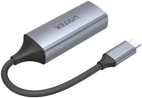 آداپتور USB-C به گیگابیت اترنت یونیتک، سرعت انتقال داده تا 5 گیگابیت در ثانیه، تغذیه از طریق گذرگاه، بدنه آلومینیومی، نصب آسان، خاکستری فضایی | U1312A