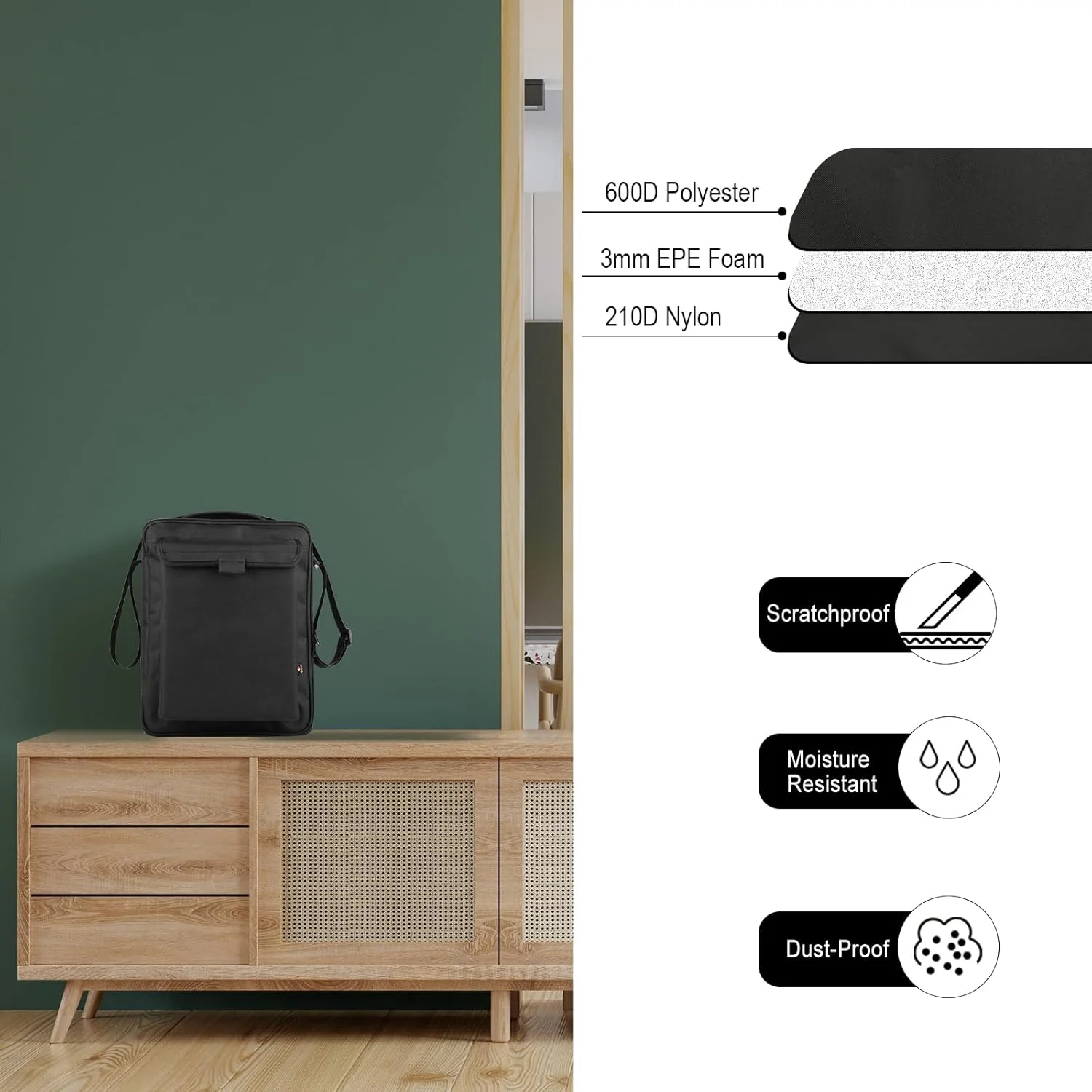 کیف حمل محافظتی TXEsign برای دستگاه کارائوکه JYX با دو میکروفون بی سیم، کیف نگهدارنده دستگاه کارائوکه با بند شانه و جیب لوازم جانبی برای سیستم PA
