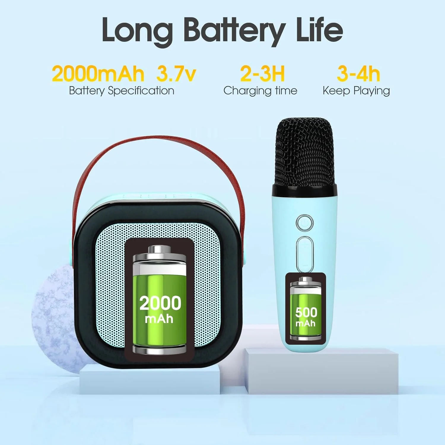 دستگاه کارائوکه Vebach برای کودکان و بزرگسالان، اسپیکر کارائوکه بلوتوثی کوچک قابل حمل با 1 میکروفون بی سیم (آبی) دستگاه کارائوکه Vebach برای کودکان و بزرگسالان، اسپیکر کارائوکه بلوتوثی کوچک قابل حمل با 1 میکروفون بی سیم (آبی)