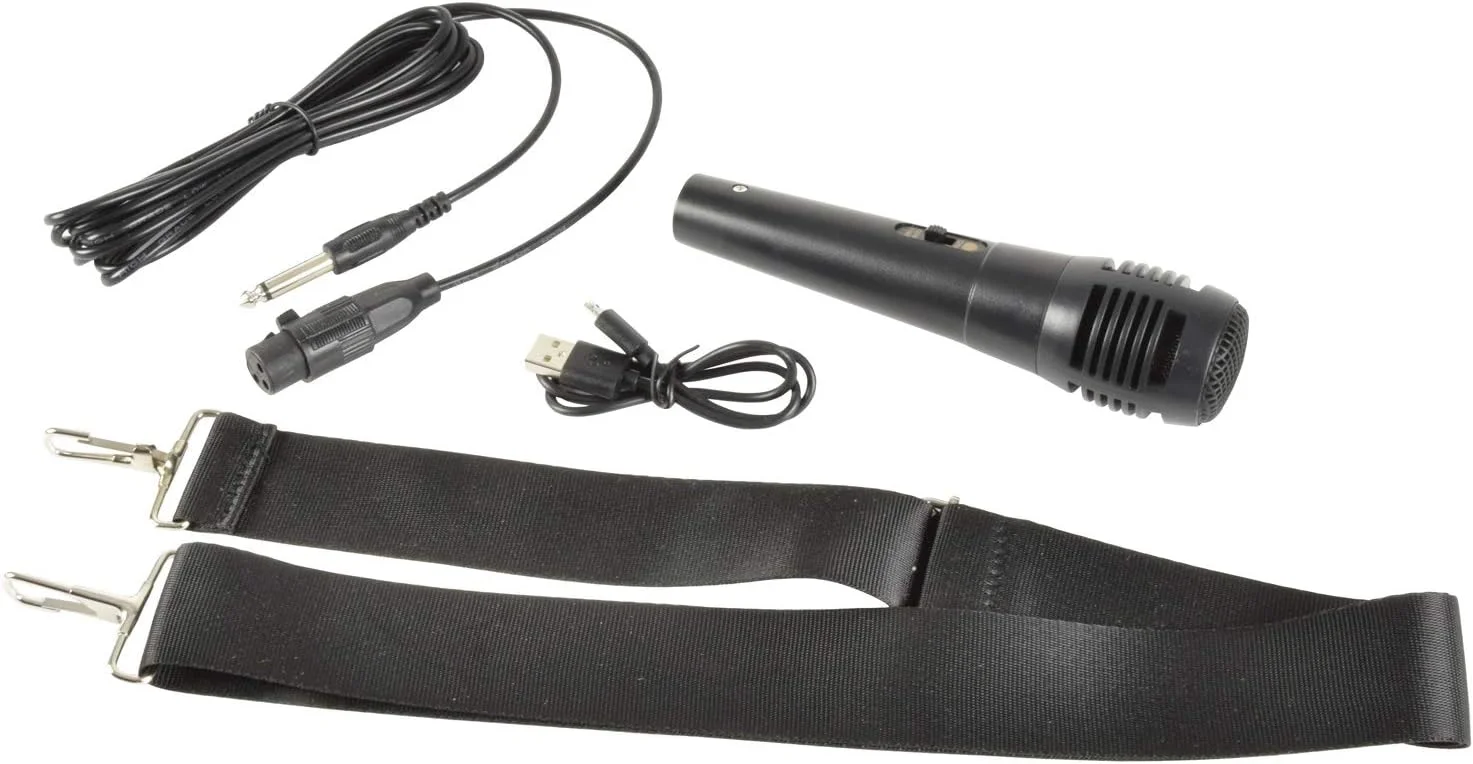 اسپیکر مهمانی قابل حمل QTX با بلوتوث، جلوه های نورپردازی LED و میکروفون