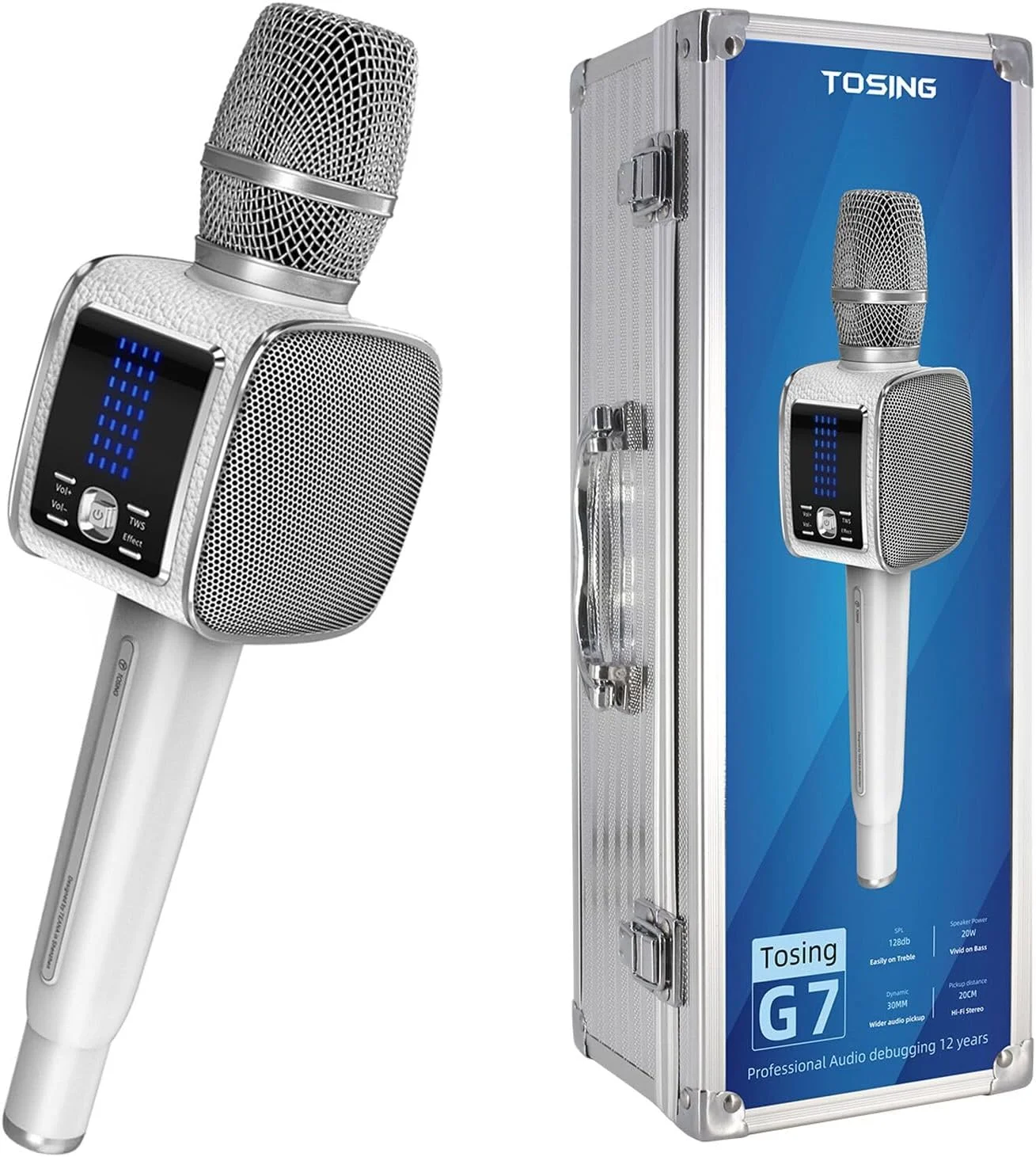 میکروفون کارائوکه حرفه ای TOSING G7 برای بزرگسالان/کودکان، اسپیکر سیستم PA بلوتوث قابل حمل، میکروفون بلوتوث بی سیم برای فضای باز، مهمانی، خانه، ماشین، کلیسا