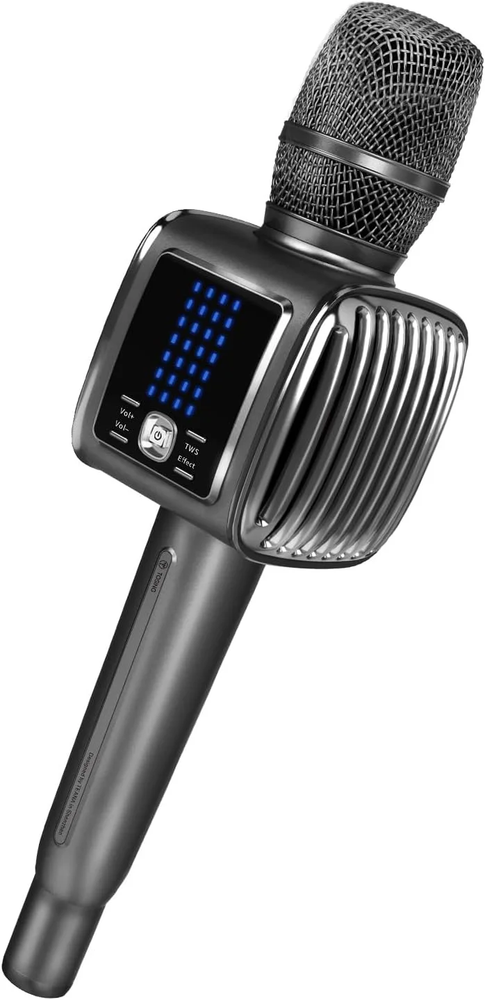 دستگاه کارائوکه TOSING G6 Pro میکروفون آواز خواندن برای بزرگسالان/کودکان، بلندگوی بلوتوث 20 واتی با LCD، میکروفون های بی سیم برای مهمانی/کلیسا/تلفن/تبلت