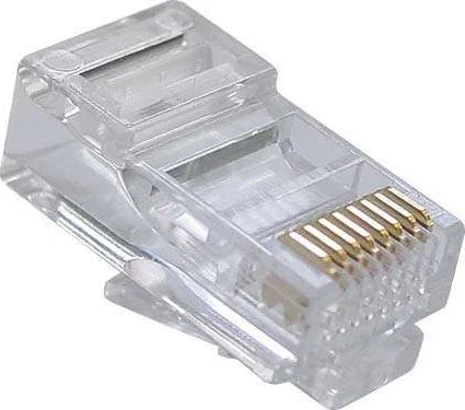 کانکتور شبکه RJ45 دی-نت، پلاگ UTP با روکش طلا 03MU، سوکت ماژولار Cat6 (تعداد 100 عدد)