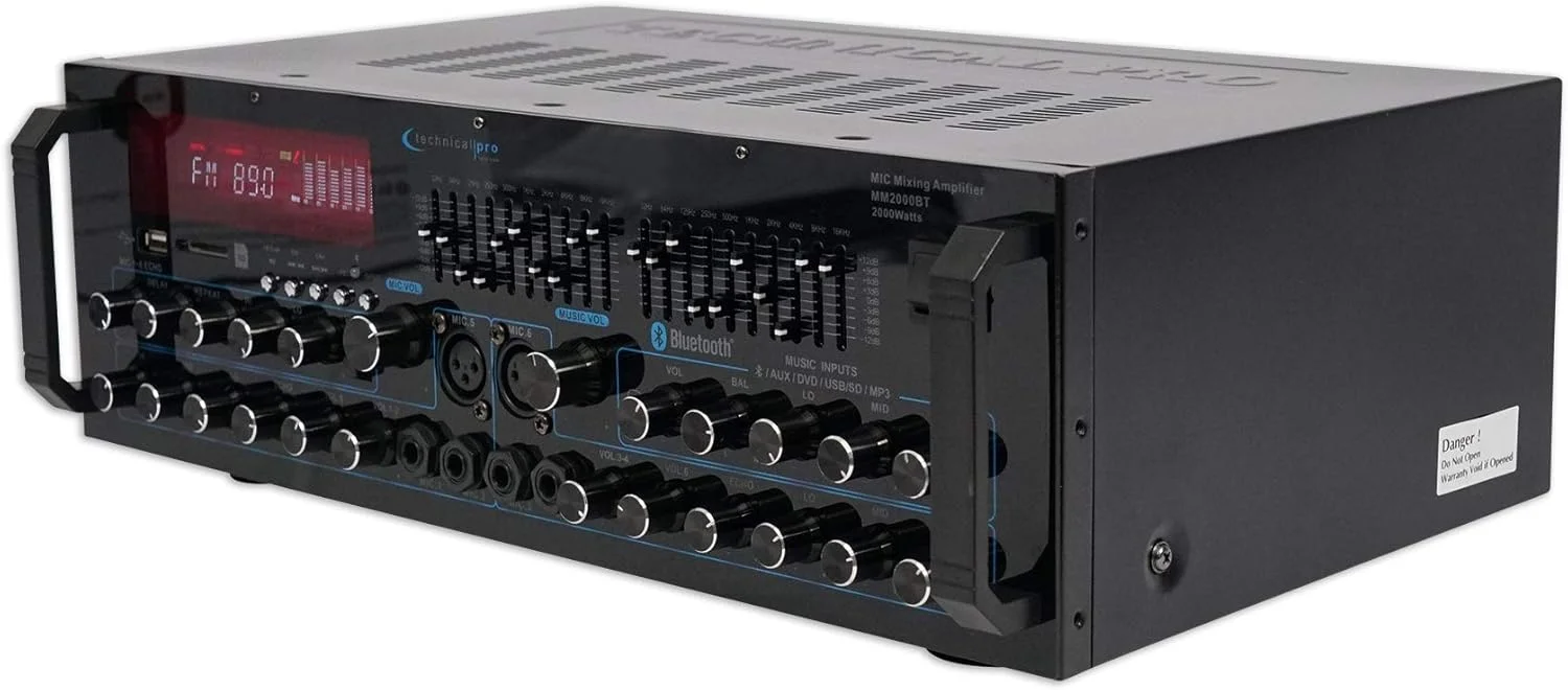 میکسر میکروفون بلوتوثی و آمپلی فایر Technical Pro MM2000BT با قابلیت پخش SD و USB