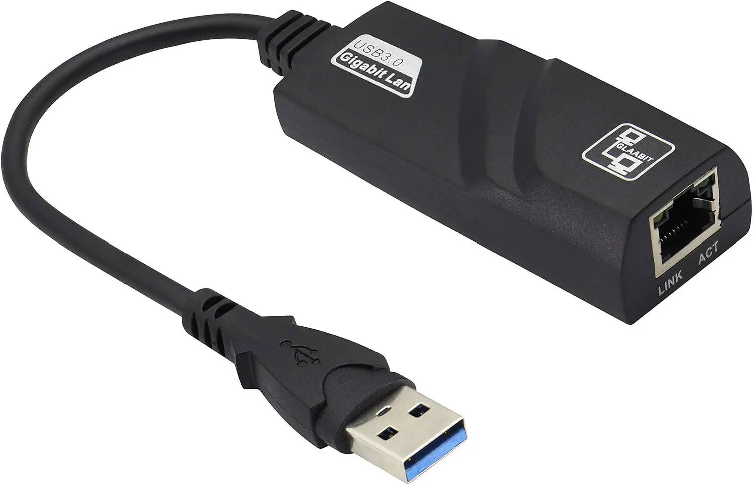 کابل تبدیل USB به اترنت، 10/100/1000 مگابیت بر ثانیه، USB 3.0، سازگار با سیستم‌عامل‌های ویندوز 10/8.1/8/7/Vista/XP، مک، کروم، اندروید، لینوکس، مشکی | USB به اترنت