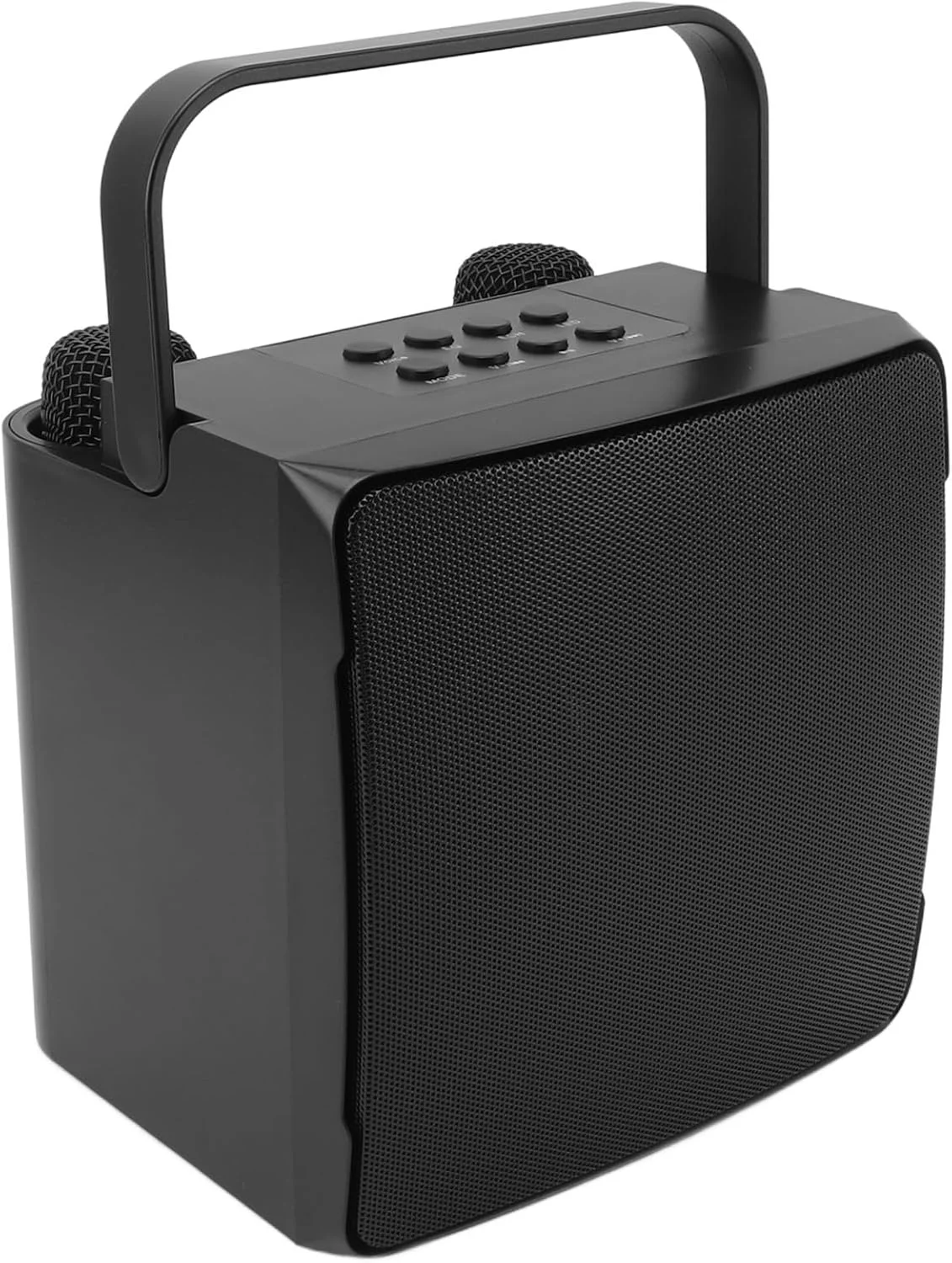 اسپیکر، دستگاه کارائوکه قابل حمل با سازگاری گسترده، عمر باتری طولانی، اتصال پایدار و کاربری آسان به همراه دو میکروفون برای استفاده در منزل، فضای داخلی و خارجی (مشکی)