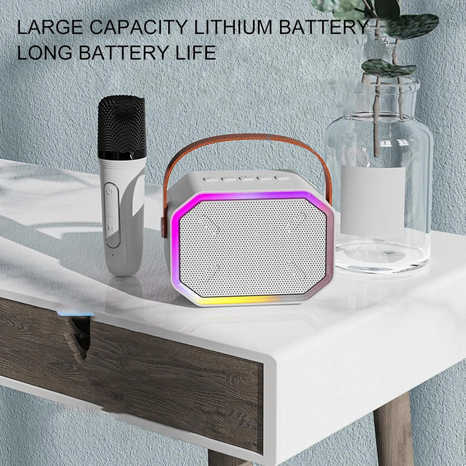 دستگاه کارائوکه سوراندی با 2 میکروفون بی سیم، سیستم KTV خانگی برای کودکان و بزرگسالان، چراغ های خیره کننده، بلندگوی کارائوکه قابل حمل برای مهمانی، عروسی، کلیسا، پیک نیک، فضای باز و داخل سالن دستگاه کارائوکه سوراندی با 2 میکروفون بی سیم، سیستم KTV خانگی برای کودکان و بزرگسالان، چراغ های خیره کننده، بلندگوی کارائوکه قابل حمل برای مهمانی، عروسی، کلیسا، پیک نیک، فضای باز و داخل سالن