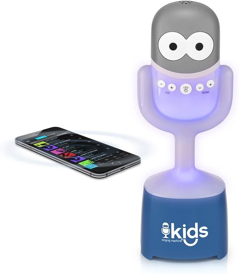 دستگاه کارائوکه میکروفون بلوتوثی مدل SMK445 Singing Machine با بلندگوی داخلی، آبی