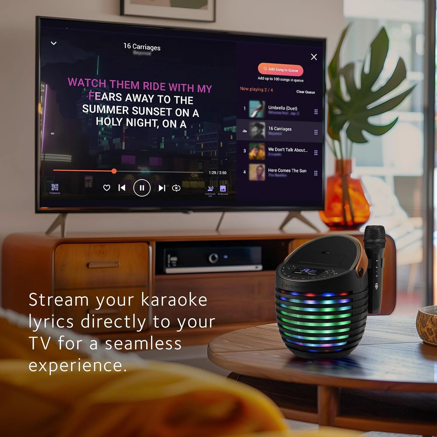 سیستم کارائوکه Singing Machine برای بزرگسالان و کودکان با میکروفون بیسیم، SingCast One - اسپیکر کارائوکه با فناوری پخش ویدیو، سیستم کارائوکه با بلوتوث و جلوههای اکو سیستم کارائوکه Singing Machine برای بزرگسالان و کودکان با میکروفون بیسیم، SingCast One - اسپیکر کارائوکه با فناوری پخش ویدیو، سیستم کارائوکه با بلوتوث و جلوههای اکو