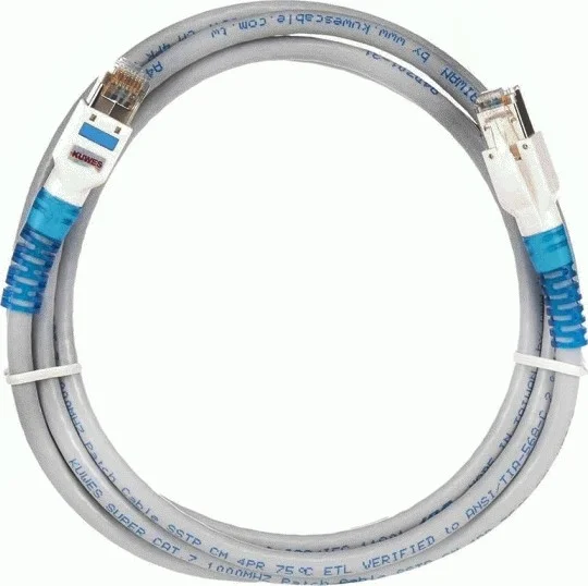 کابل شبکه اترنت پچ لن سرعت فوق العاده بالای Kuwes C7P-03 طول 3 متر - خاکستری | KW-CAT7-3M