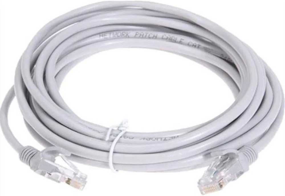 کابل شبکه LAN کوئز RJ45 Cat6 Plus، سرعت بالا 1 گیگاهرتز، 1000 مگابیت بر ثانیه، با کانکتورهای روکش طلای سنگین، ضد آب و بادوام، طول 5 متر، سفید | 110094