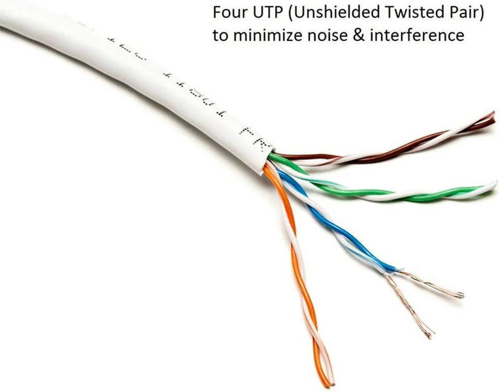 کابل شبکه LAN کوئز RJ45 Cat6 Plus، سرعت بالا 1 گیگاهرتز، 1000 مگابیت بر ثانیه، با کانکتورهای روکش طلای سنگین، ضد آب و بادوام، طول 5 متر، سفید | 110094