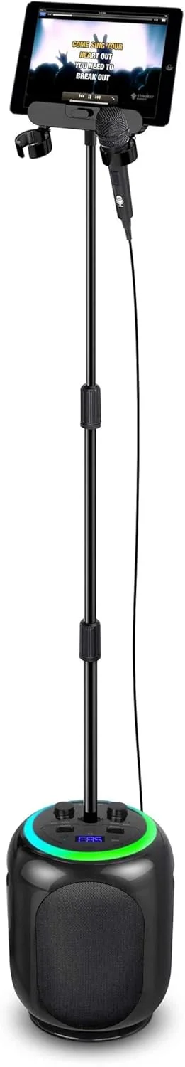 سیستم کارائوکه سینگ کست مکس Singing Machine SMC2035 - بلوتوث، HDMI، چراغ های دیسکو LED، کنترل خودکار صدا، بلندگوهای داخلی، میکروفون، ضبط صدا، خروجی RCA، کنترل اکو