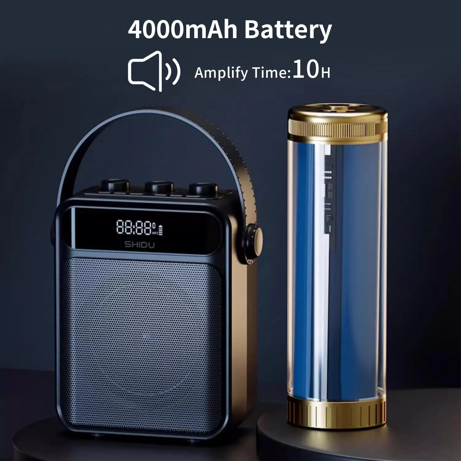 تقویت کننده صدای شیدو، 40 وات، بلوتوث 5.0، تقویت کننده صدای قابل حمل برای معلم
