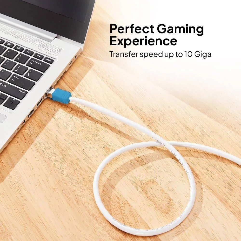 کابل اترنت Mowsil Cat7 به طول 0.5 متر، شبکه گیگابیتی پرسرعت تخت 10 گیگابیت بر ثانیه، کابل اترنت RJ45 محافظت شده سازگار برای بازی، لپ تاپ، مودم، روتر، کامپیوتر، خاکستری | MOFT50C