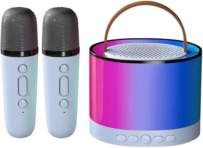 دستگاه کارائوکه قابل حمل SAFENHAND با 2 میکروفون بی سیم، بلندگوی بلوتوث برای کودکان و بزرگسالان، مهمانی خانگی