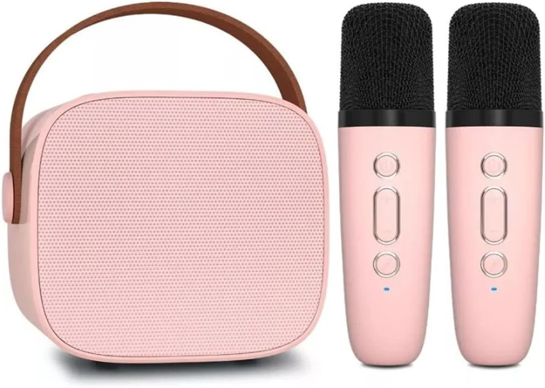 اسپیکر میکروفون بی‌سیم، اسپیکر بلوتوث کوچک، مناسب برای خانه و فضای باز، صورتی