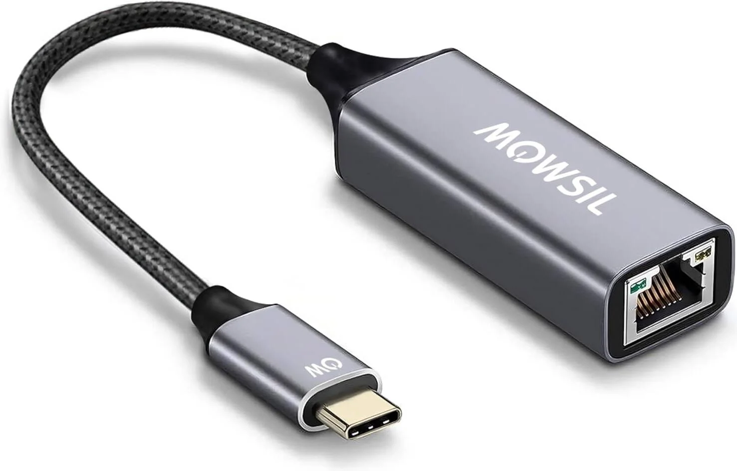 آداپتور USB C به اترنت MOWSIL، آداپتور شبکه سیمی گیگابیتی Type C به RJ45 Thunderbolt 3 LAN سازگار با MacBook، Surface Pro، iPad Pro، Switch، PS5، XPS15/13، Huawei P60، Galaxy Tabs | MOCLN