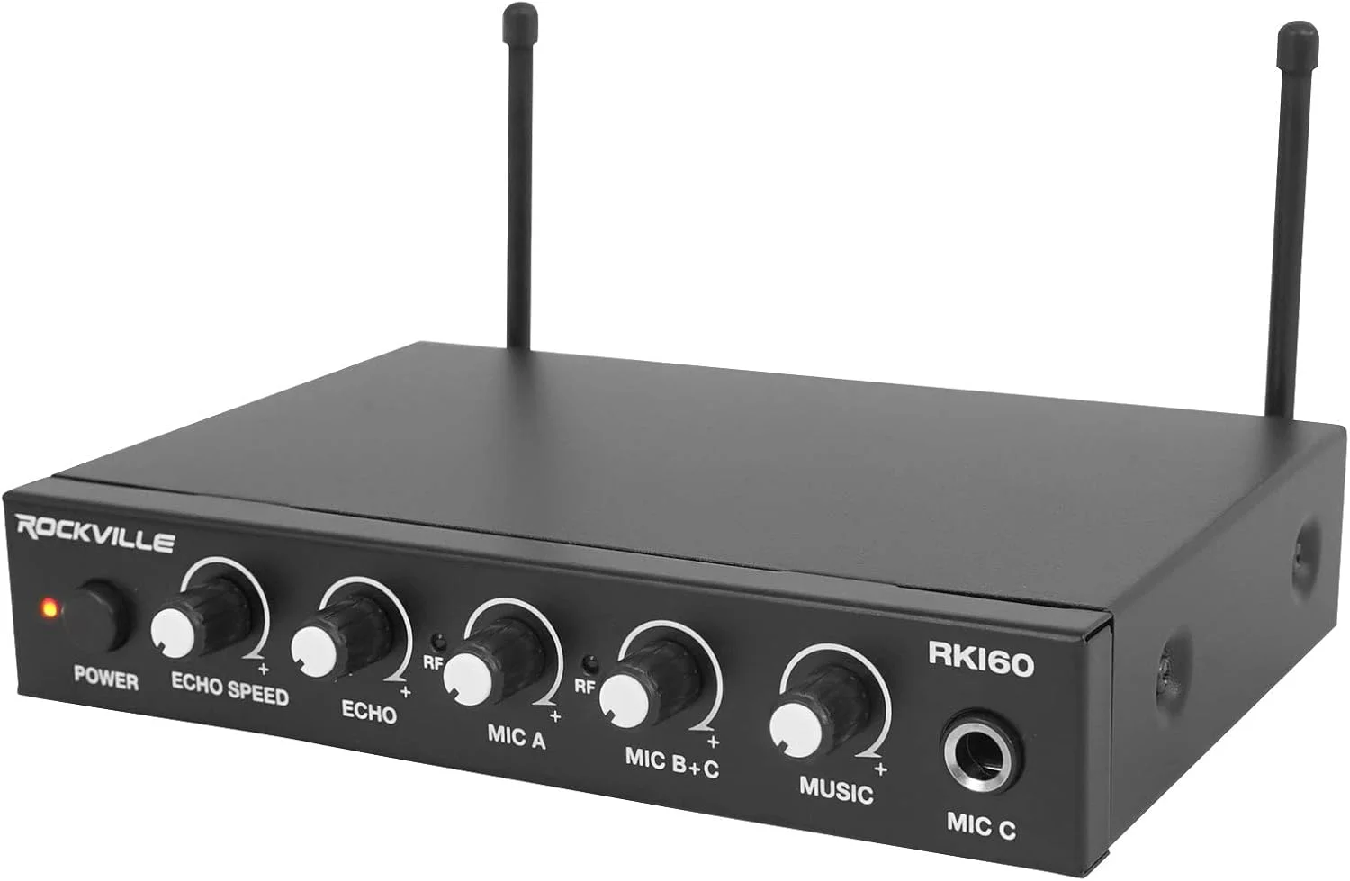 راکویل RKI60 میکروفون بی سیم دوگانه UHF 8 کاناله با رابط کارائوکه + میکسر میکروفون