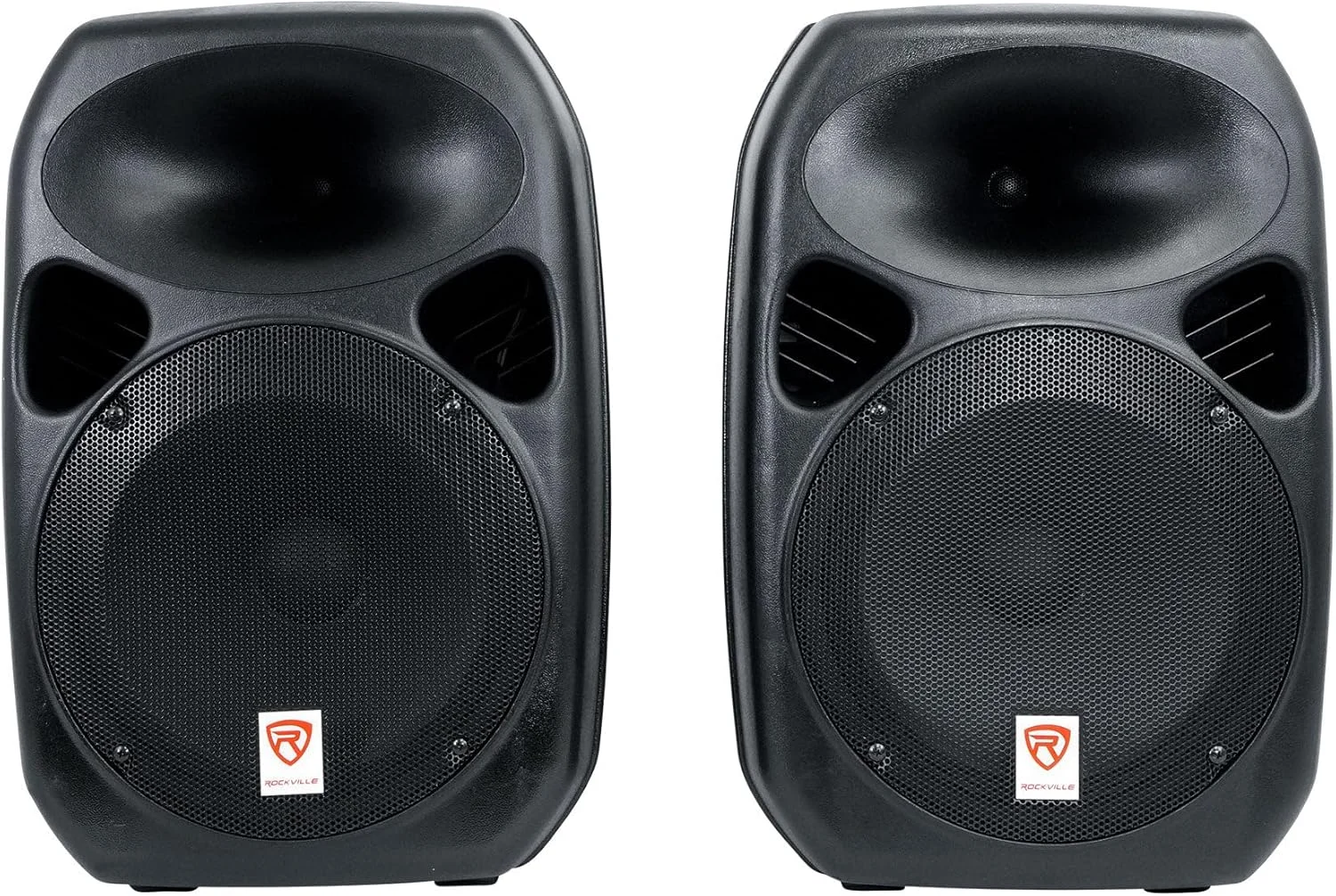 سیستم صوتی قابل حمل ۱۲ اینچی ۶۰۰ واتی Rockville RPG122K، میکسر ۳ کاناله بلوتوث، شامل میکروفون، پایه‌ها، کابل‌ها - ایده‌آل برای اجراهای زنده، دی‌جی‌ها، کارائوکه