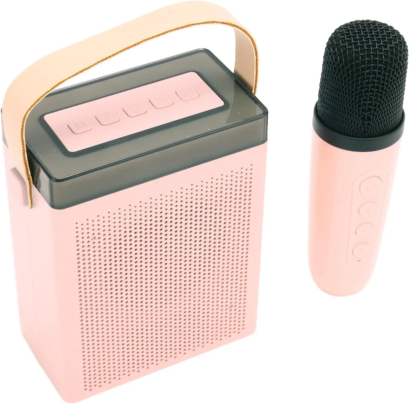 دستگاه کارائوکه با 2 میکروفون بی سیم، بلندگوی کارائوکه مهمانی قابل حمل با کیفیت صدا برای دورهمی های خانوادگی (گلگون)