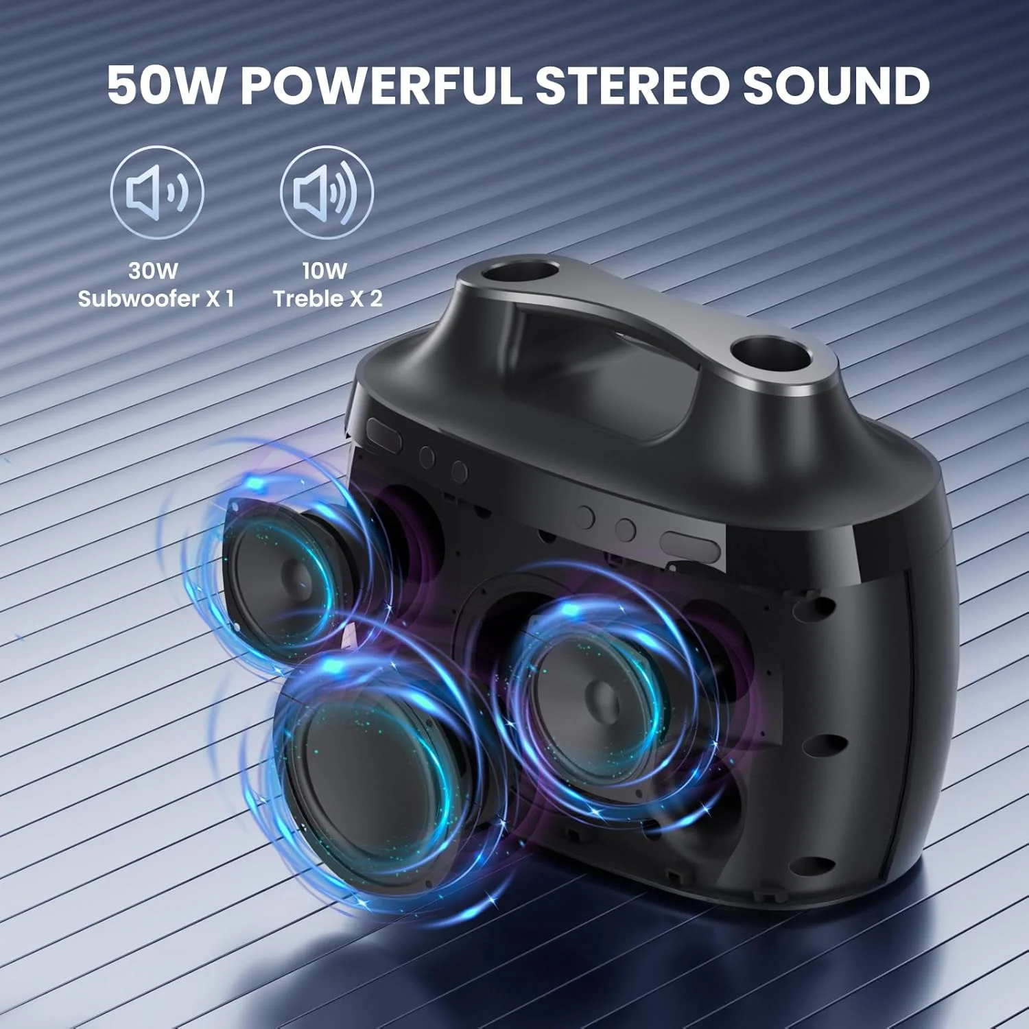 دستگاه کارائوکه RHM K999، پشتیبانی از 3 میکروفون و تنظیمات زیر و بم/صدای باس/اکو، 4 حالت موسیقی، 7 ساعت پخش، پشتیبانی از بلوتوث/AUX/USB برای مهمانی