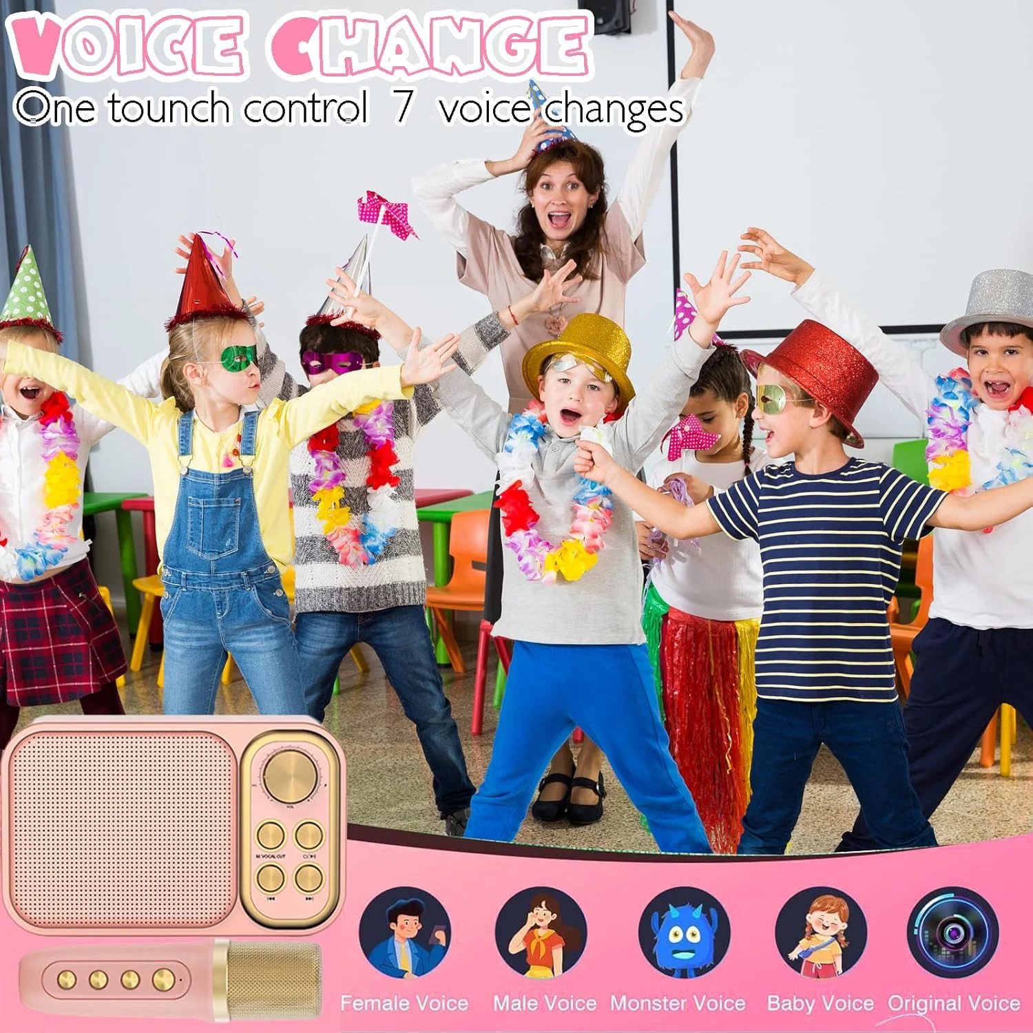 دستگاه کارائوکه کوچک QUEENADA برای کودکان و بزرگسالان - اسپیکر کارائوکه بلوتوث قابل حمل با 2 میکروفون بی سیم، ورودی USB/AUX/TF مجموعه اسپیکر رترو برای هدیه دختران و پسران (رزگلد) دستگاه کارائوکه کوچک QUEENADA برای کودکان و بزرگسالان - اسپیکر کارائوکه بلوتوث قابل حمل با 2 میکروفون بی سیم، ورودی USB/AUX/TF مجموعه اسپیکر رترو برای هدیه دختران و پسران (رزگلد)