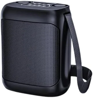 دستگاه کارائوکه REBENUO با 2 میکروفون بی سیم، سیستم بلندگوی قابل حمل با TWS، FM، REC، باتری قابل شارژ، بلوتوث 5.0، پشتیبانی از BT/USB/TF Card/Aux برای مهمانی ها و رویدادها - مشکی. YS-220