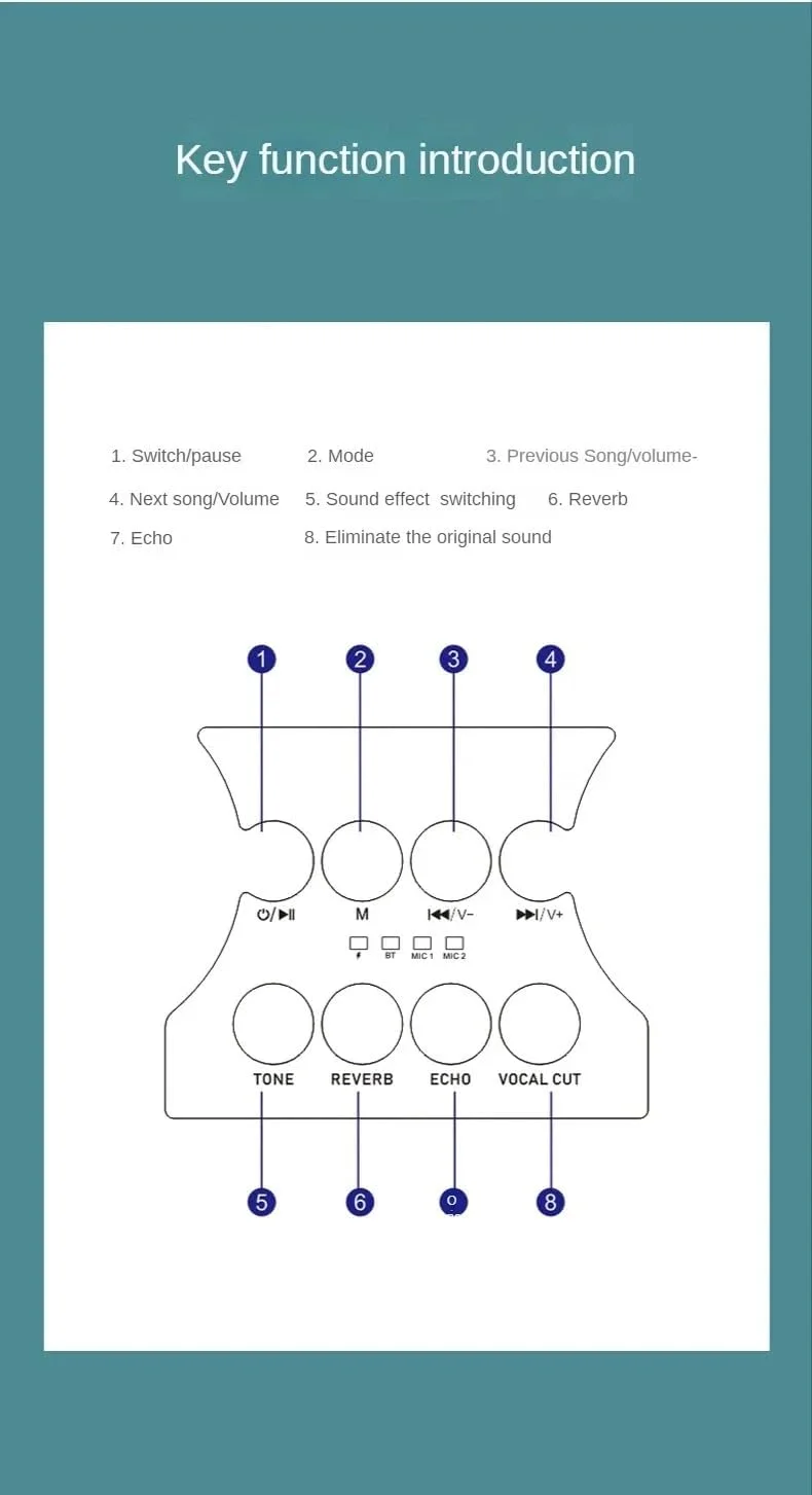 دستگاه کارائوکه REBENUO با 2 میکروفون بی سیم، سیستم بلندگوی قابل حمل با TWS، FM، REC، باتری قابل شارژ، بلوتوث 5.0، پشتیبانی از BT/USB/TF Card/Aux برای مهمانی ها و رویدادها - مشکی. YS-220 دستگاه کارائوکه REBENUO با 2 میکروفون بی سیم، سیستم بلندگوی قابل حمل با TWS، FM، REC، باتری قابل شارژ، بلوتوث 5.0، پشتیبانی از BT/USB/TF Card/Aux برای مهمانی ها و رویدادها - مشکی. YS-220