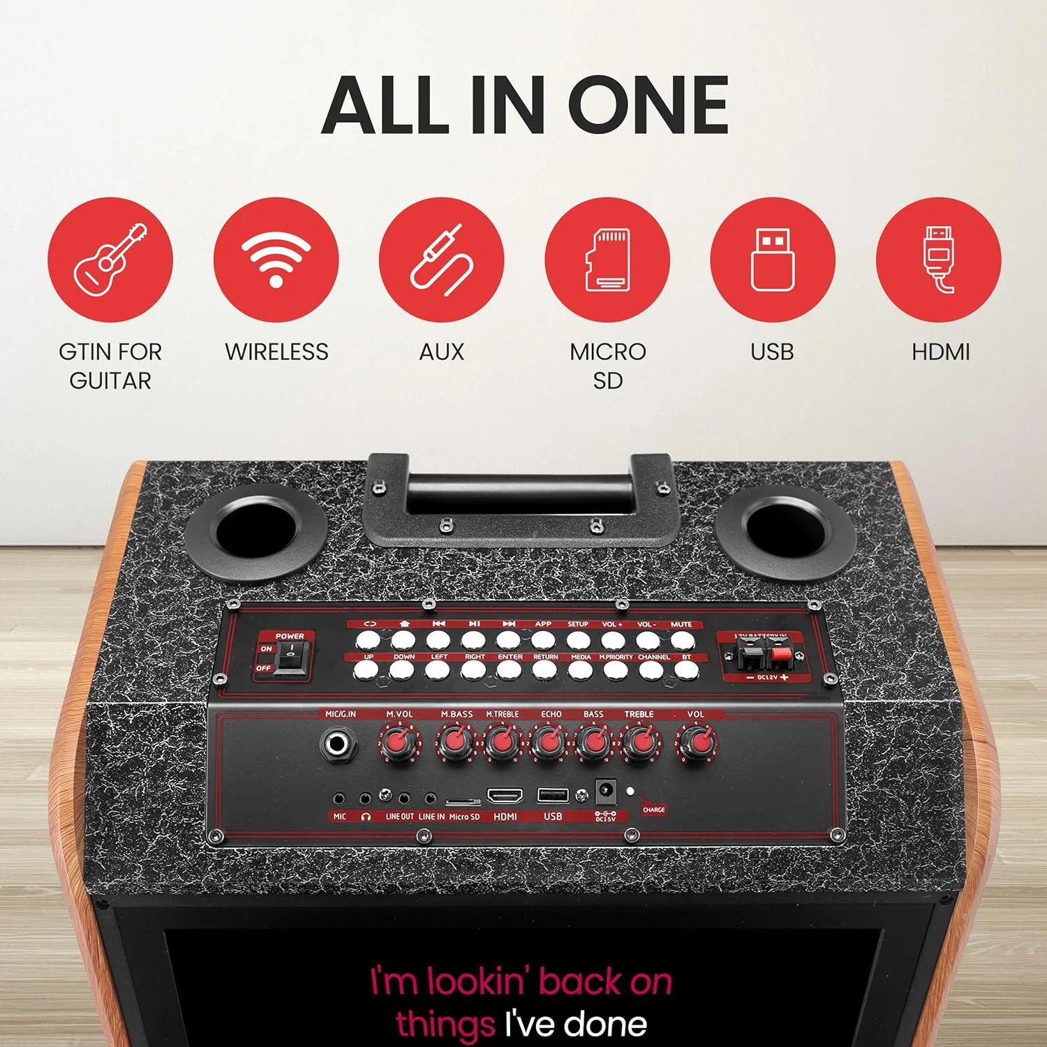 دستگاه کارائوکه قابل حمل پایل با بلندگوی بلوتوث بی‌سیم، صفحه لمسی، میکروفون، چرخ و دسته، پشتیبانی از USB/SD/PC/TV/MP3، ایده آل برای مهمانی ها، رویدادهای فضای باز، کارائوکه خانگی و موارد دیگر