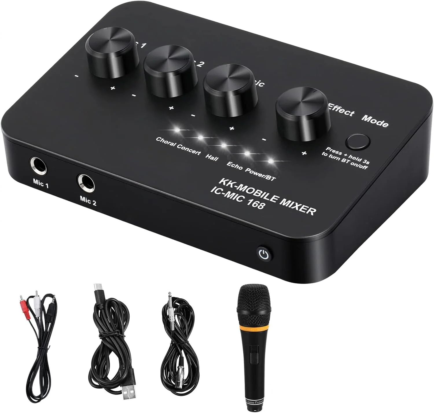 میکسر حرفه ای برای ضبط، دی جی، استیج، کارائوکه با میکروفون برای ورودی ضبط کامپیوتر، ریورب و جلوه های چندگانه