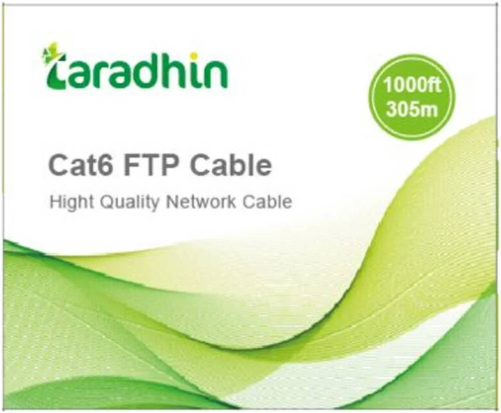 کابل شبکه CAT6 FTP با کیفیت عالی تارادهین، 23AWG، 0.575mm، CCA، (1x50 حلقه)، سرعت انتقال داده تا 10 گیگابیت بر ثانیه، روکش PVC تازه 4P، 305 متر، حلقه درام، خاکستری | TC-LC23F (1 x 50 حلقه)