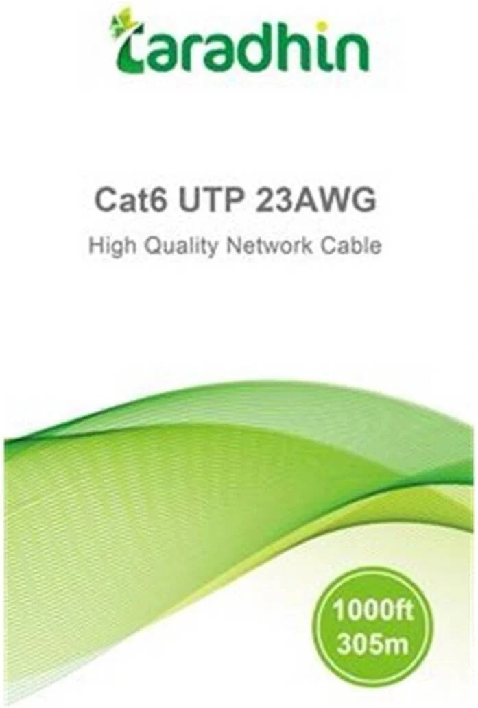 کابل شبکه CAT6 UTP تارا‌دین با کیفیت عالی، 23AWG، 0.58mm CCA، (1 x 50 حلقه)، سرعت انتقال داده تا 10 گیگابیت بر ثانیه، روکش PVC تازه 4P، رول جعبه 305 متری، خاکستری | TC-LC23U+ (1 x 50 حلقه)