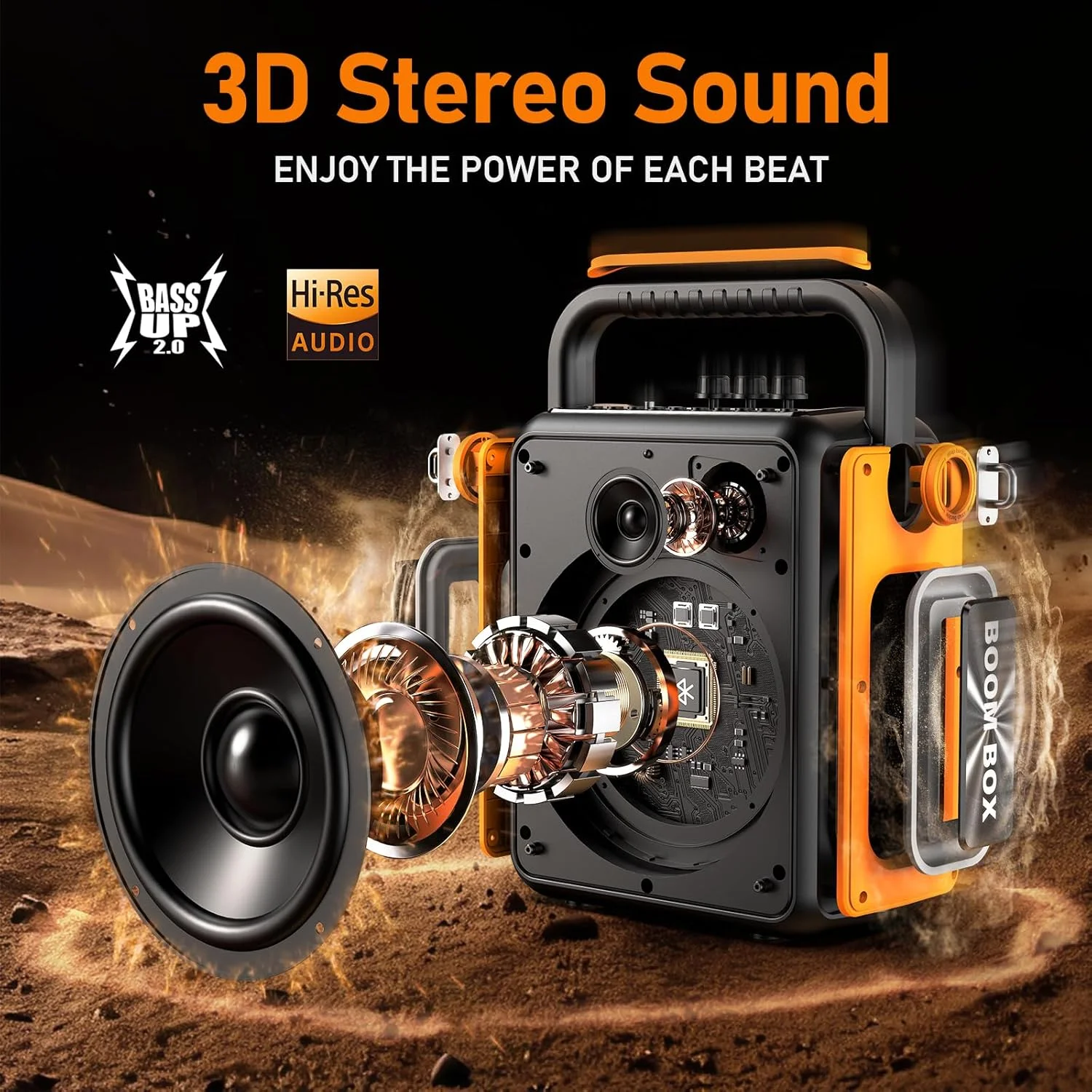 دستگاه کارائوکه برای بزرگسالان و کودکان، بلندگوی بلوتوث قابل حمل مناسب فضای باز با 2 میکروفون بی سیم، پشتیبانی از نورهای DJ، TWS، Bass/Treble برای مهمانی مدل S65