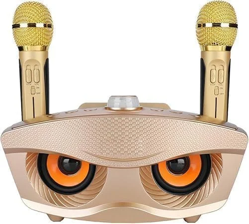 سیستم اسپیکر کارائوکه قابل حمل، دارای دو میکروفون بی سیم، سازگار با بلوتوث