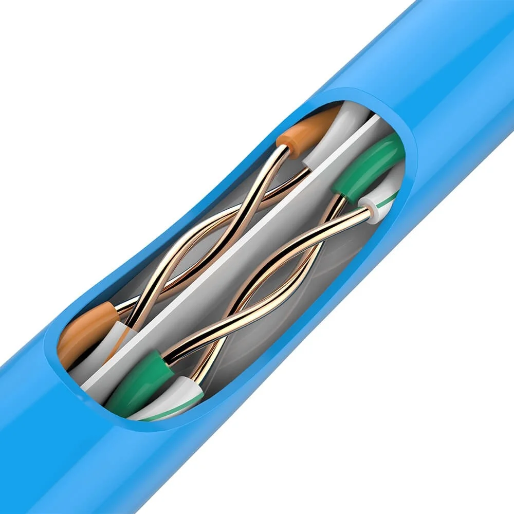 کابل شبکه تندا Cat6 UTP 4PR-23AWG، 305 متری، قطر 0.57 میلیمتر، مس بدون اکسیژن، روکش آبی، تداخل پایین | TEC-6000-305 کابل شبکه تندا Cat6 UTP 4PR-23AWG، 305 متری، قطر 0.57 میلیمتر، مس بدون اکسیژن، روکش آبی، تداخل پایین | TEC-6000-305