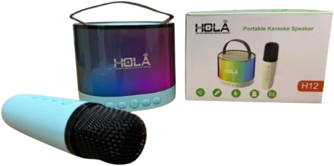دستگاه کارائوکه کوچک برای کودکان و بزرگسالان، دستگاه کارائوکه قابل حمل با 1 میکروفون بی سیم و نورهای پویا، هدیه برای جشن تولد دختران و پسران، مهمانی خانگی، کریسمس، مسافرت، قابل شارژ، بلوتوث