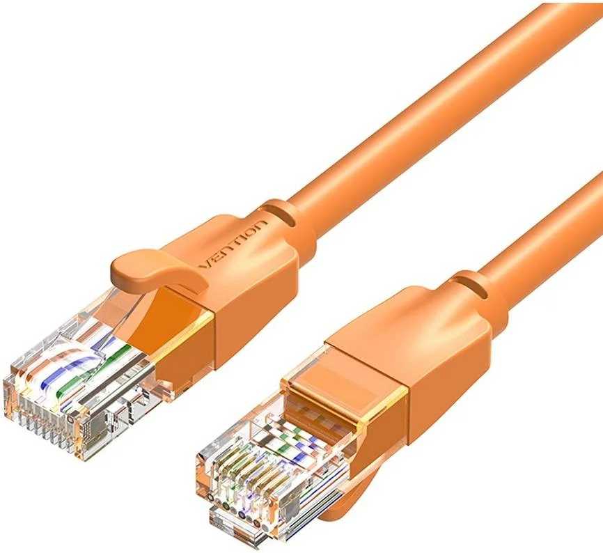 کابل شبکه گرد Vention Cat 6 UTP، سرعت بالا 1000 مگابیت بر ثانیه، پهنای باند پایدار 250 مگاهرتز، مناسب برای لپ تاپ / پروژکتور / کامپیوتر، طول 2 متر، نارنجی | IBEOH