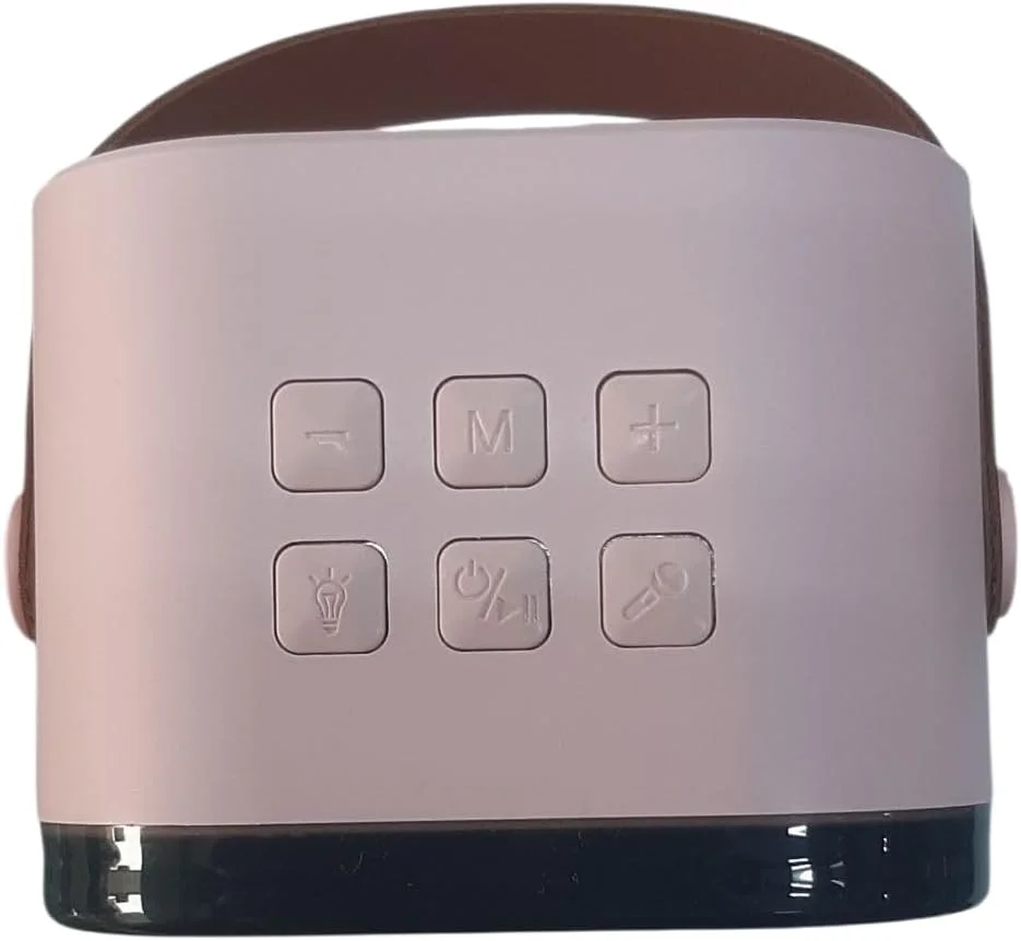 ست کارائوکه قابل حمل با بلندگوی بلوتوث LED و 2 میکروفون بی سیم، رزگلد