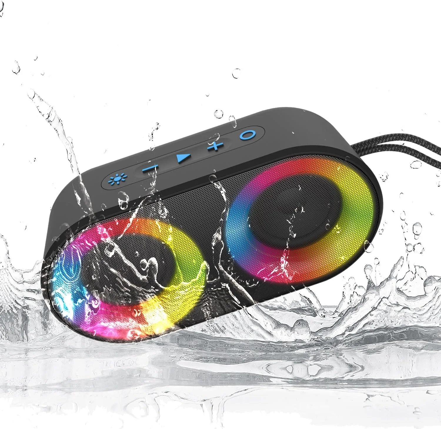 بلندگوی کارائوکه بلوتوث قابل حمل با نورپردازی ال ای دی RGB و بند آویز سبز