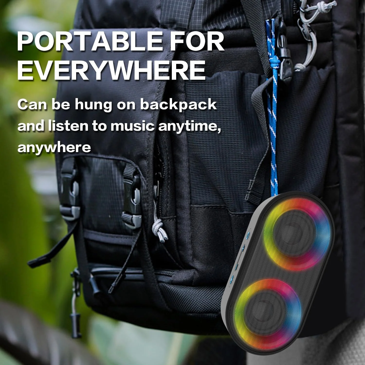 بلندگوی کارائوکه بلوتوث قابل حمل با نورپردازی ال ای دی RGB و بند آویز سبز بلندگوی کارائوکه بلوتوث قابل حمل با نورپردازی ال ای دی RGB و بند آویز سبز