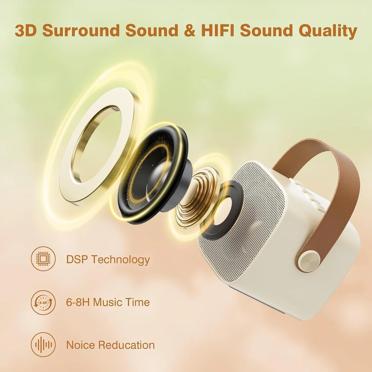 دستگاه کارائوکه کوچک برای کودکان و بزرگسالان، اسپیکر کارائوکه بلوتوث قابل حمل با 2 میکروفون بی سیم برای دختران و پسران 3-11، 12+ ساله، هدیه برای مهمانی تولد خانوادگی