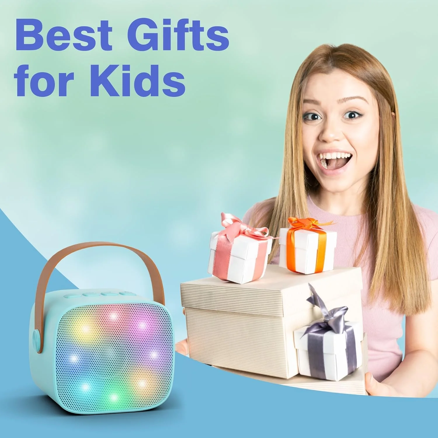 دستگاه کارائوکه کوچک برای کودکان و بزرگسالان، اسپیکر کارائوکه بلوتوث قابل حمل با 2 میکروفون بی سیم برای دختران و پسران 3-11، 12+ ساله، هدیه برای مهمانی تولد خانوادگی دستگاه کارائوکه کوچک برای کودکان و بزرگسالان، اسپیکر کارائوکه بلوتوث قابل حمل با 2 میکروفون بی سیم برای دختران و پسران 3-11، 12+ ساله، هدیه برای مهمانی تولد خانوادگی