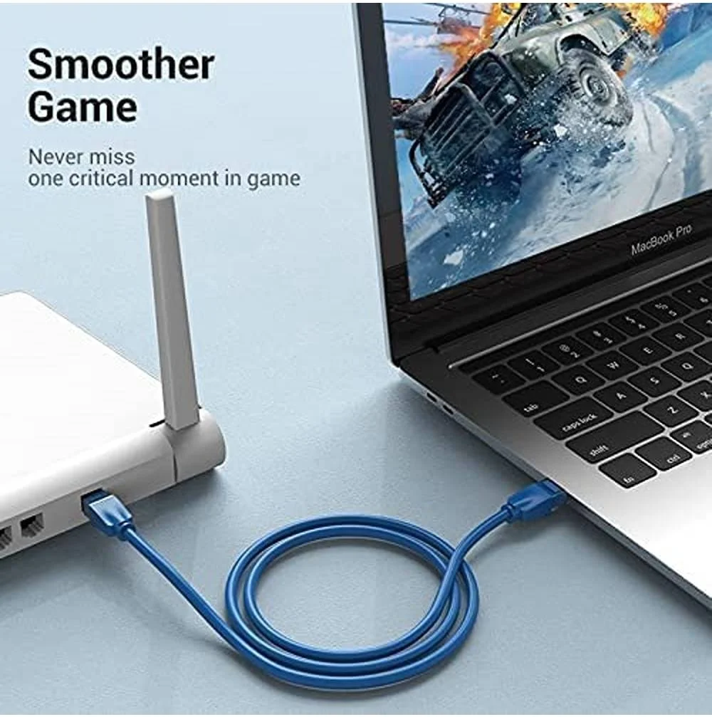 کابل شبکه Vention Cat 6 UTP گرد، X5، سرعت بالا 1000 مگابیت بر ثانیه، مناسب برای لپ تاپ / پروژکتور / کامپیوتر، طول 0.5 متر، آبی، بسته 5 عددی | IBELD-5