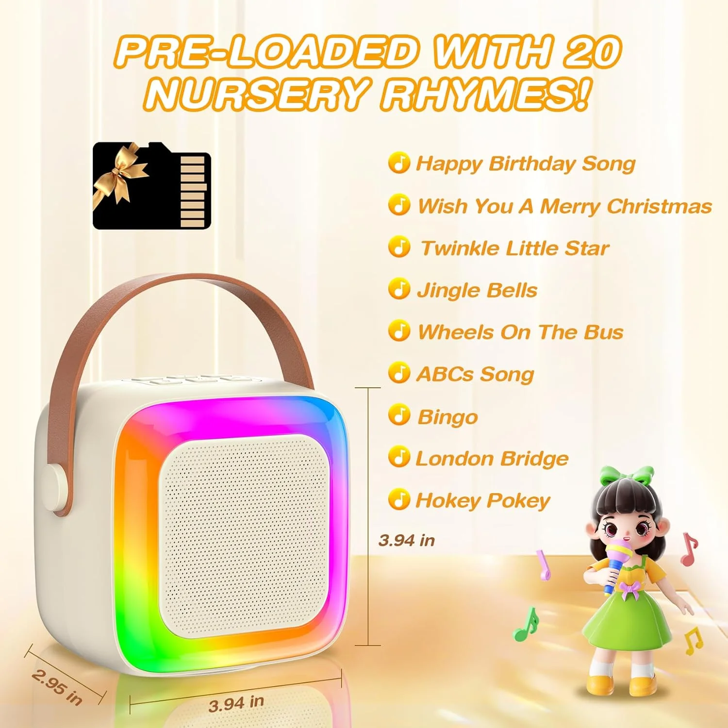 دستگاه کارائوکه کوچک برای کودکان و بزرگسالان، اسپیکر کارائوکه بلوتوث قابل حمل با 2 میکروفون بی سیم و چراغ های LED، اسباب بازی برای مهمانی، KTV خانگی، هدیه تولد برای دختران 4، 5، 6، 7، 8، 12+ نوجوان (بژ) دستگاه کارائوکه کوچک برای کودکان و بزرگسالان، اسپیکر کارائوکه بلوتوث قابل حمل با 2 میکروفون بی سیم و چراغ های LED، اسباب بازی برای مهمانی، KTV خانگی، هدیه تولد برای دختران 4، 5، 6، 7، 8، 12+ نوجوان (بژ)