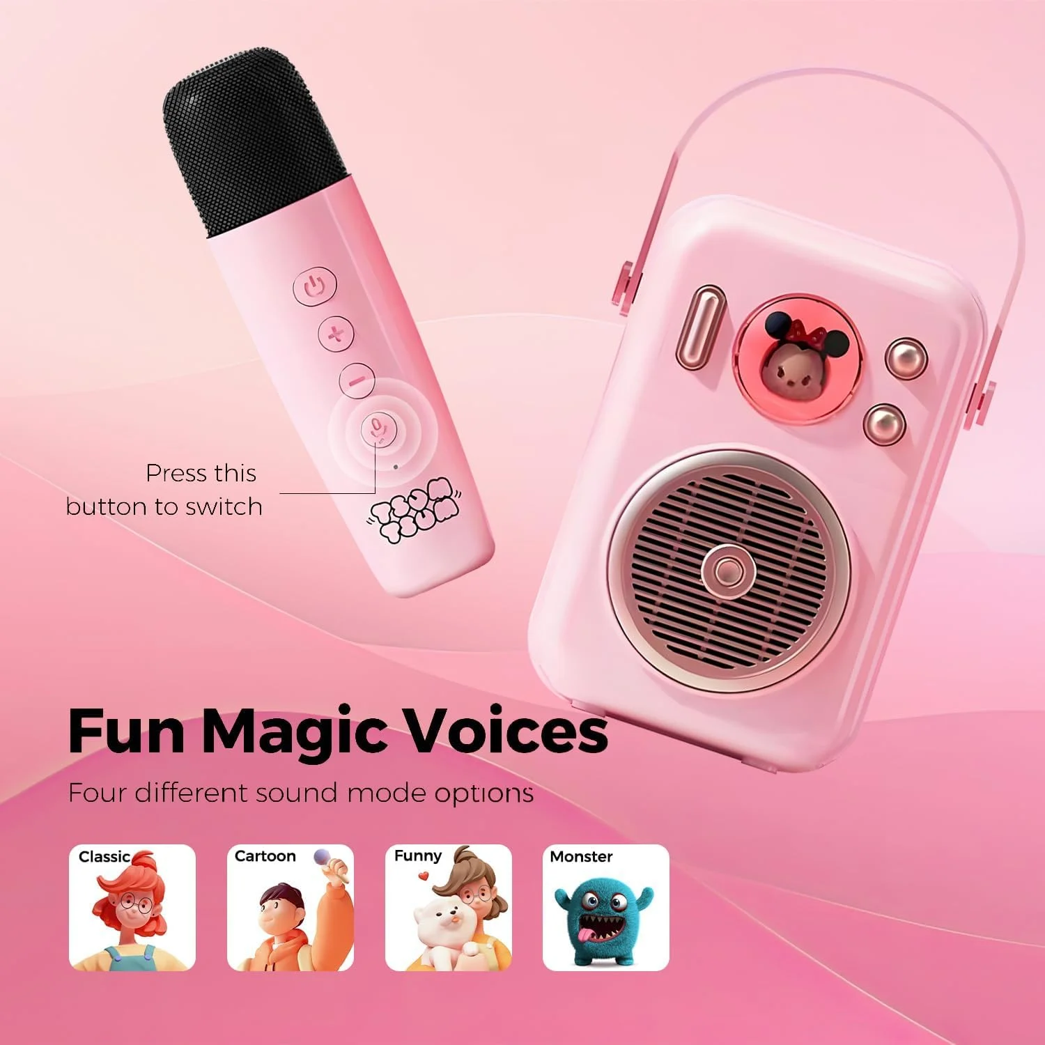 دستگاه کارائوکه برای کودکان و بزرگسالان، آواز خواندن با کیفیت بالا، اسپیکر بلوتوثی کوچک قابل حمل با میکروفون بی سیم، اسباب بازی، هدیه تولد برای دختران، پسران، مهمانی خانوادگی، نورهای رنگارنگ دستگاه کارائوکه برای کودکان و بزرگسالان، آواز خواندن با کیفیت بالا، اسپیکر بلوتوثی کوچک قابل حمل با میکروفون بی سیم، اسباب بازی، هدیه تولد برای دختران، پسران، مهمانی خانوادگی، نورهای رنگارنگ