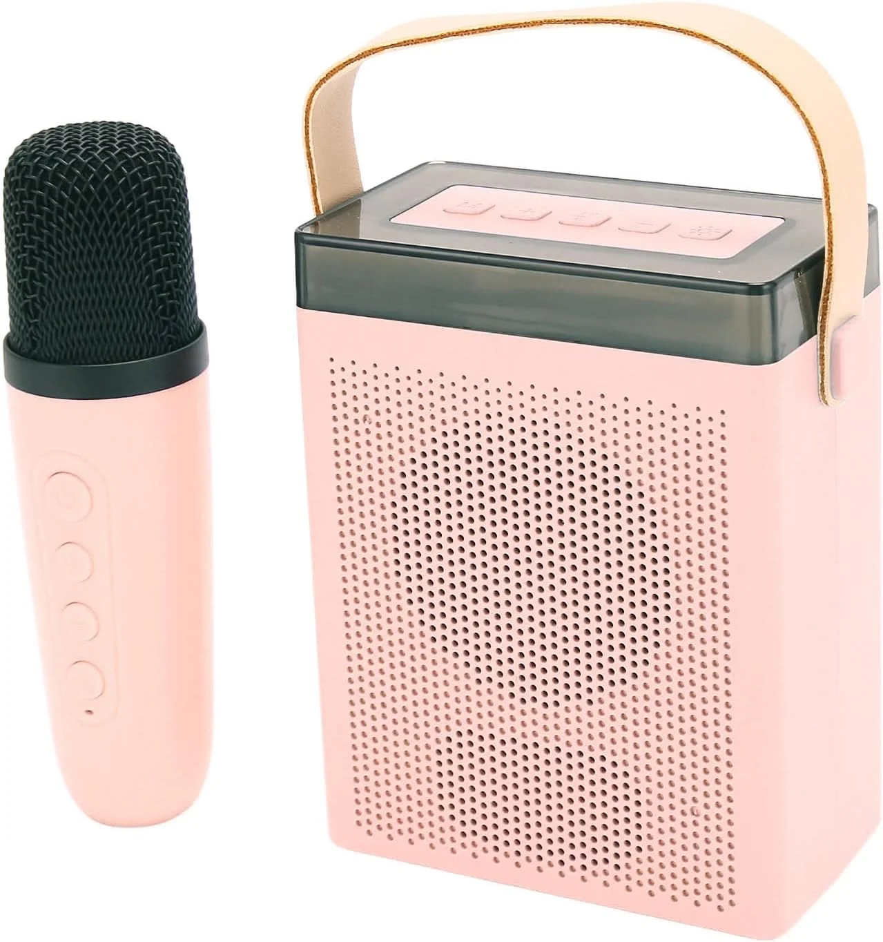 اسپیکر قابل حمل کارائوکه چند منظوره RGB با 2 میکروفون بی سیم برای کودکان و بزرگسالان (شماره 3)