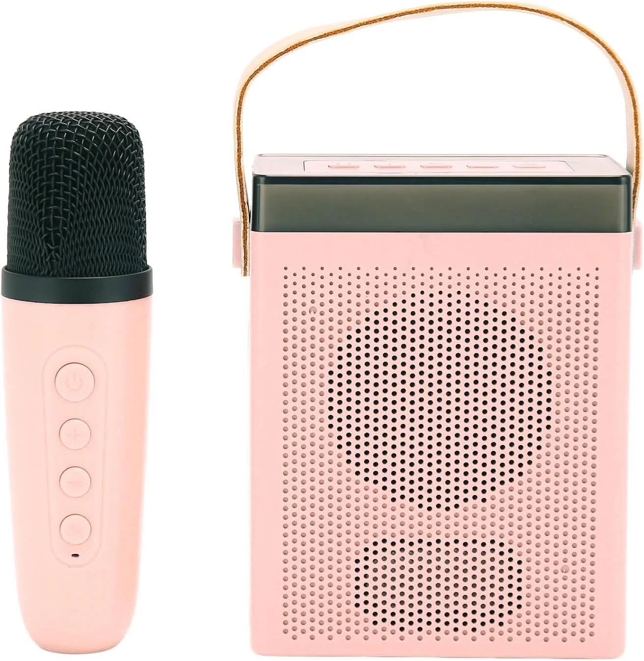 اسپیکر قابل حمل کارائوکه چند منظوره RGB با 2 میکروفون بی سیم برای کودکان و بزرگسالان (شماره 3)