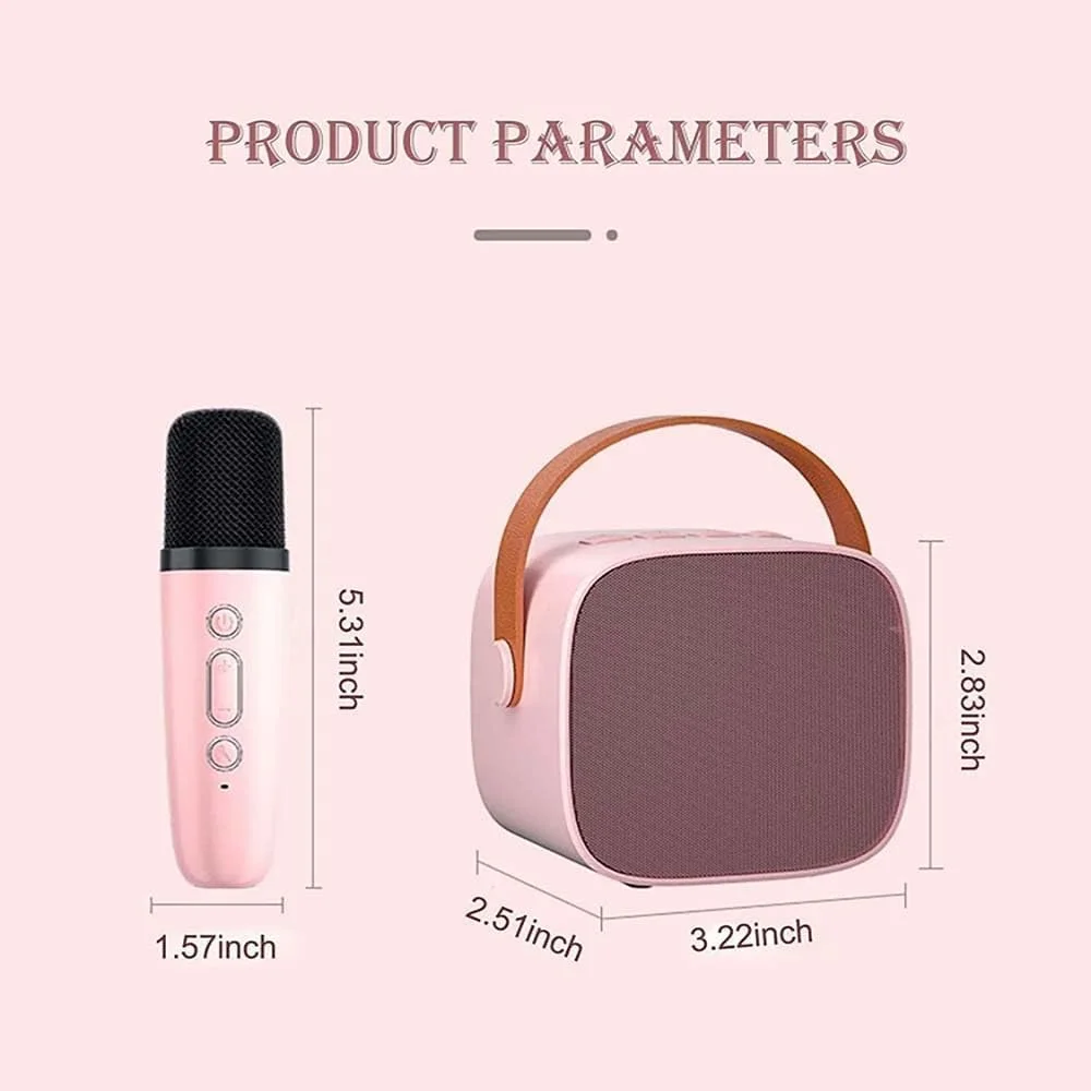 اسپیکر کارائوکه بلوتوث قابل حمل جدید با 2 میکروفون بی سیم برای کودکان و بزرگسالان